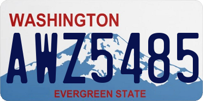 WA license plate AWZ5485