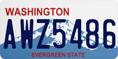 WA license plate AWZ5486