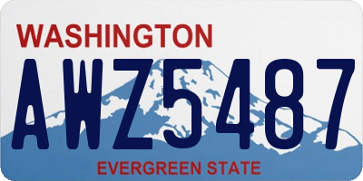 WA license plate AWZ5487