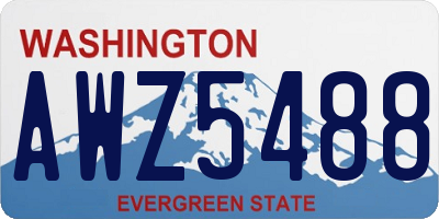 WA license plate AWZ5488