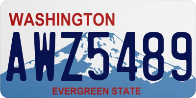 WA license plate AWZ5489