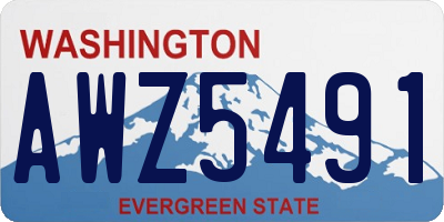 WA license plate AWZ5491