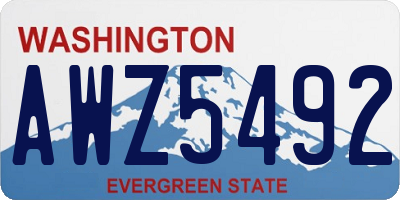 WA license plate AWZ5492