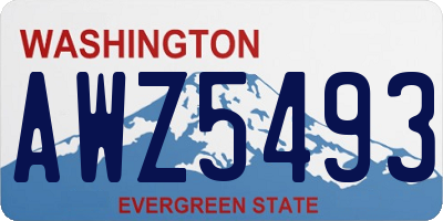 WA license plate AWZ5493
