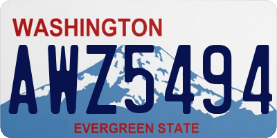 WA license plate AWZ5494