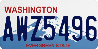 WA license plate AWZ5496