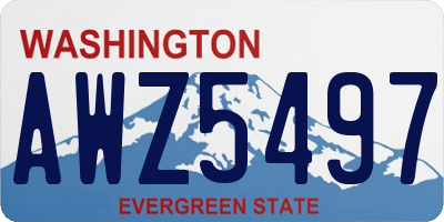 WA license plate AWZ5497