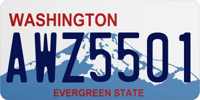 WA license plate AWZ5501