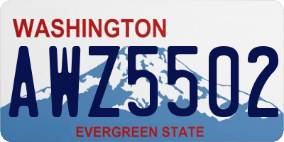 WA license plate AWZ5502