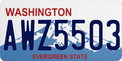 WA license plate AWZ5503