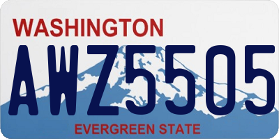 WA license plate AWZ5505
