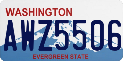WA license plate AWZ5506