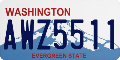 WA license plate AWZ5511