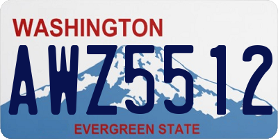 WA license plate AWZ5512