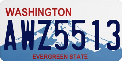 WA license plate AWZ5513
