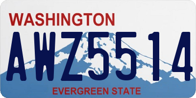 WA license plate AWZ5514