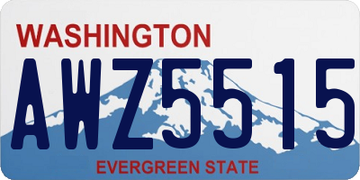 WA license plate AWZ5515