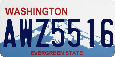 WA license plate AWZ5516