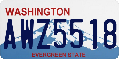 WA license plate AWZ5518