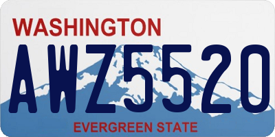 WA license plate AWZ5520