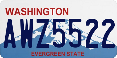 WA license plate AWZ5522