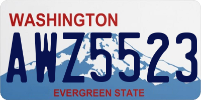 WA license plate AWZ5523