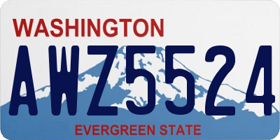 WA license plate AWZ5524