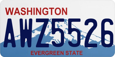 WA license plate AWZ5526