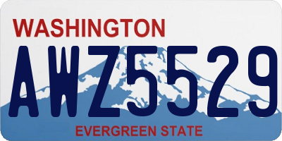 WA license plate AWZ5529