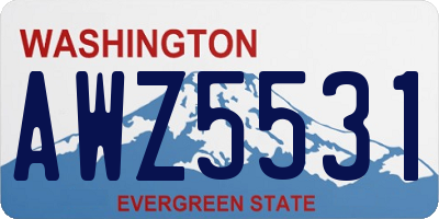 WA license plate AWZ5531