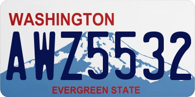 WA license plate AWZ5532