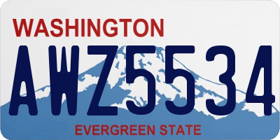 WA license plate AWZ5534