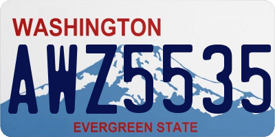 WA license plate AWZ5535