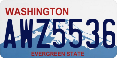 WA license plate AWZ5536