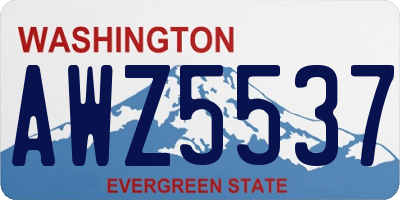WA license plate AWZ5537