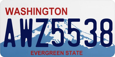 WA license plate AWZ5538
