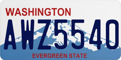 WA license plate AWZ5540