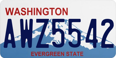 WA license plate AWZ5542