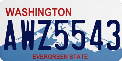 WA license plate AWZ5543