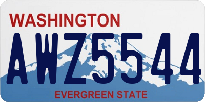 WA license plate AWZ5544