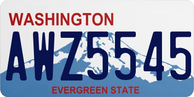 WA license plate AWZ5545