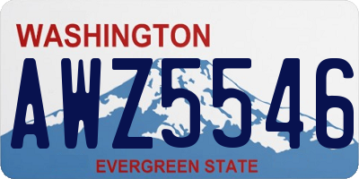 WA license plate AWZ5546