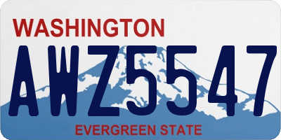 WA license plate AWZ5547