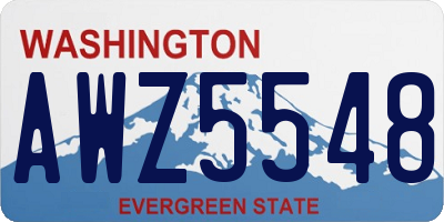 WA license plate AWZ5548