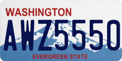 WA license plate AWZ5550