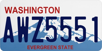 WA license plate AWZ5551