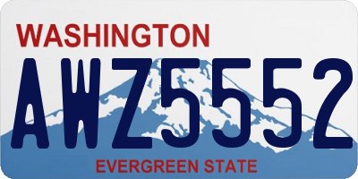 WA license plate AWZ5552