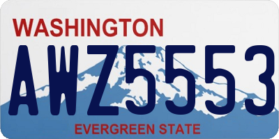 WA license plate AWZ5553