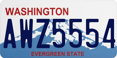 WA license plate AWZ5554