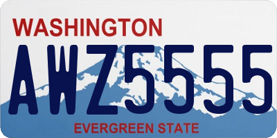 WA license plate AWZ5555
